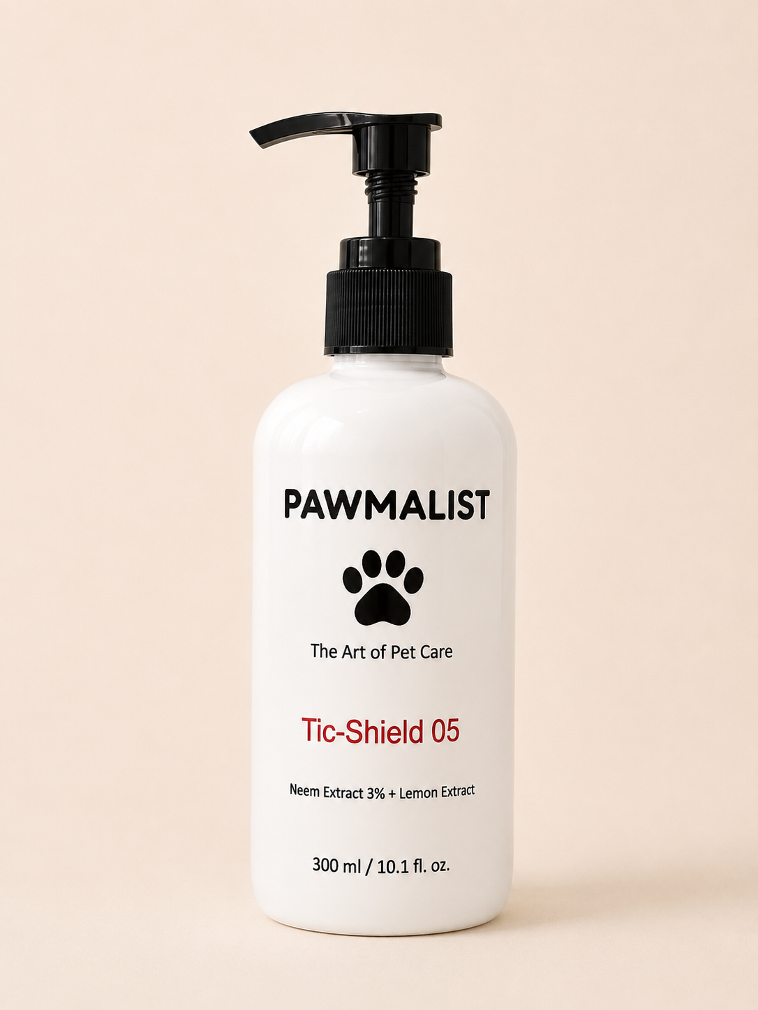 Pawmalist Tic-Shield 05 – Natural Tick & Flea Dog Wash with Neem & Lemon Extract (300ml)