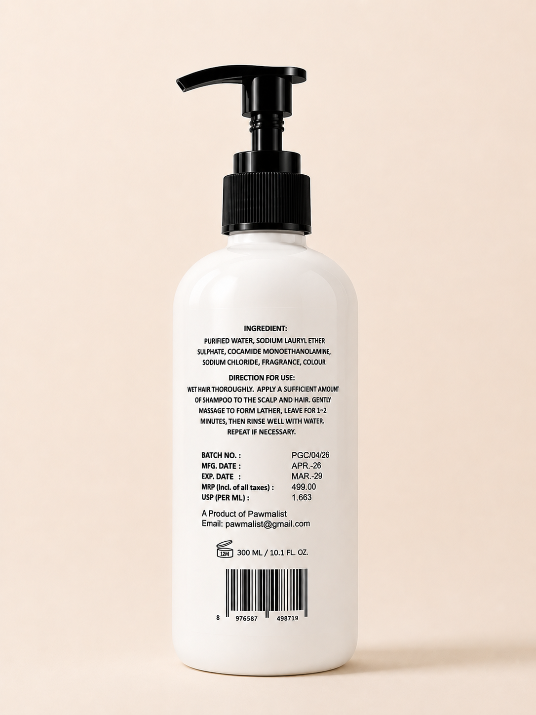 Pawmalist Kind Wash 00 – Gentle Oatmeal & Honey Puppy Wash for Sensitive Skin (300ml)