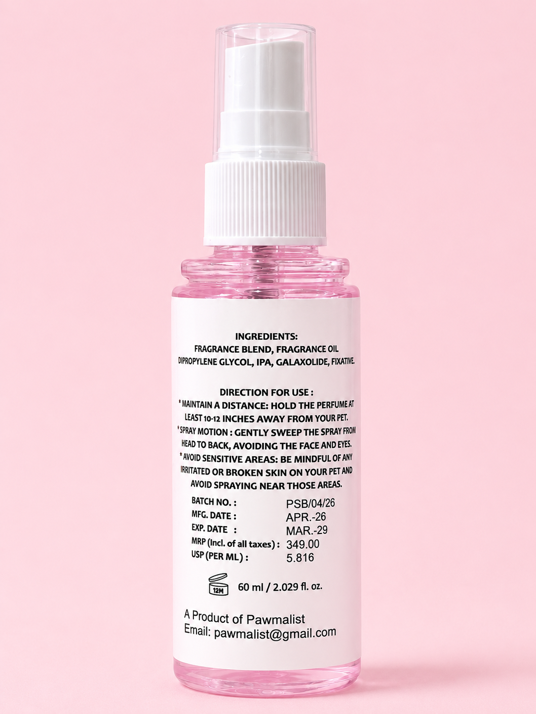 Pawmalist Sweet Berry – Long-Lasting Dog Perfume & Deodorizing Spray (60ml)