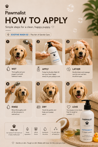 Pawmalist Soothe Wash 02 | Gentle 2-in-1 Dog Shampoo & Conditioner