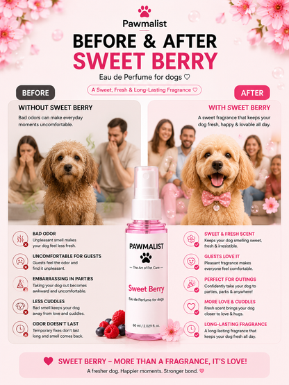 Pawmalist Sweet Berry – Long-Lasting Dog Perfume & Deodorizing Spray (60ml)