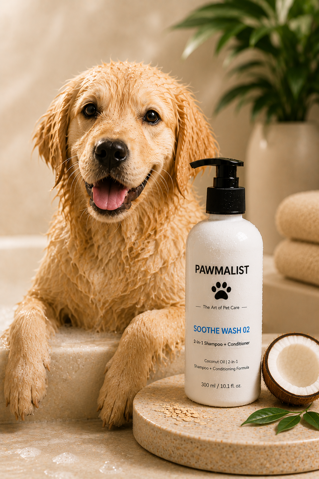 Pawmalist Soothe Wash 02 | Gentle 2-in-1 Dog Shampoo & Conditioner